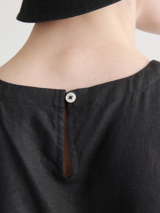 Quince Black Sleeveless Linen Tank Top - Picture 2 of 5